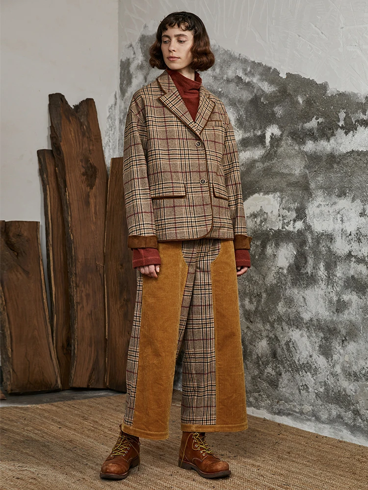 Брюки и капри полной длины на молнии с широкими штанинами в стиле пэчворк