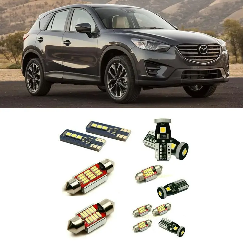 

Внутренний СИД автомобиля светильник s для Mazda CX-5 CX5 2016 Карта Купол Магистральные косметическое зеркало с подсветкой led лампа номерного знак...