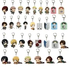 Двусторонний брелок для ключей из аниме атака на Титанов, Ювелирное Украшение с кулоном Эрена разведчика легиона, Крылья Свободы из акрила, 32 шт.