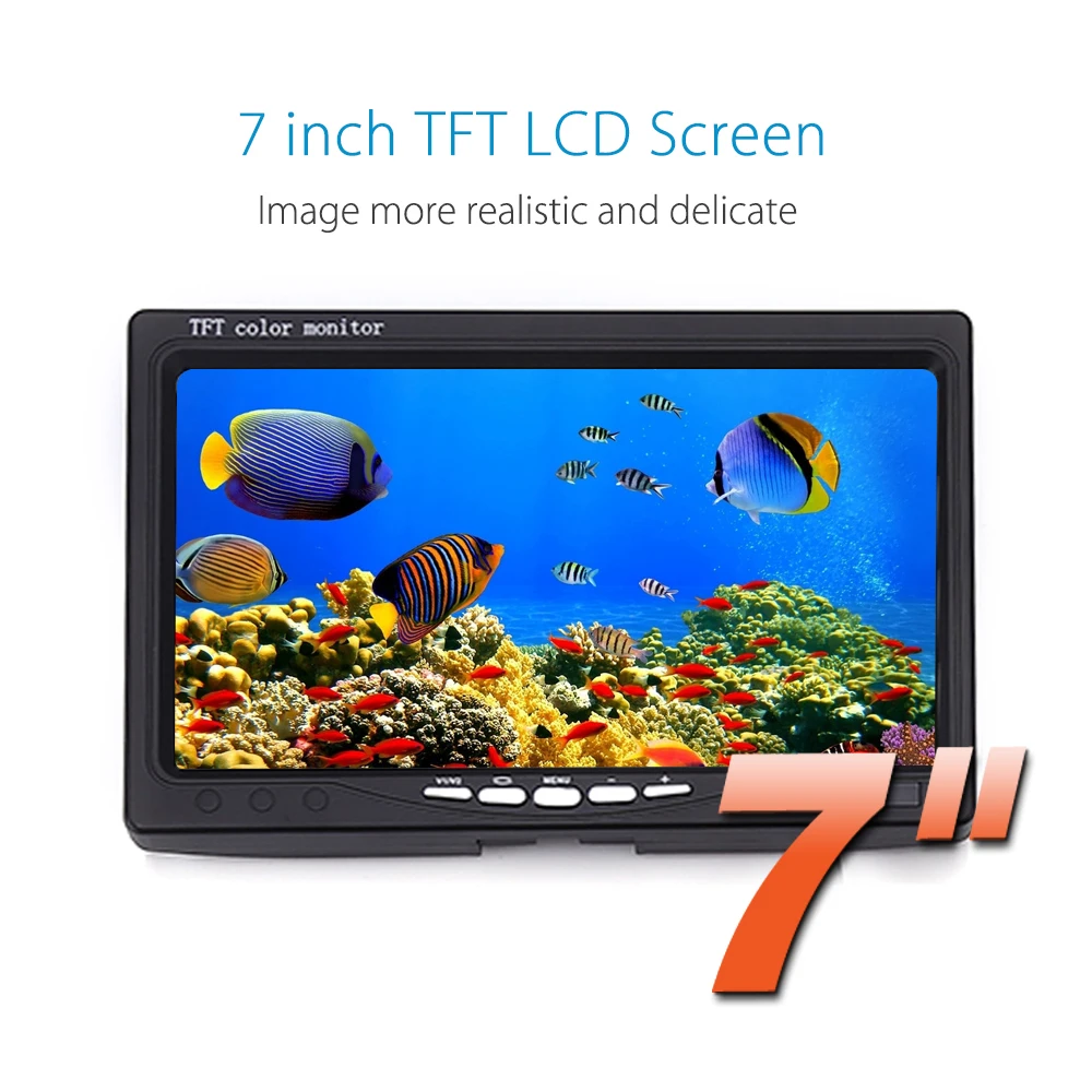 Eyoyo WF07 двойная лампа 24 светодиодный s 7 &quotдюймов 15 м 30 50 1000TVL рыболокатор подводная