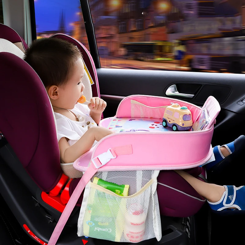 

Baby Car Tray Plates Portable Waterproof Dining Drink Table Fence for Kids Car Seat Child Cartoon Toy Holder Storage Baby Fence