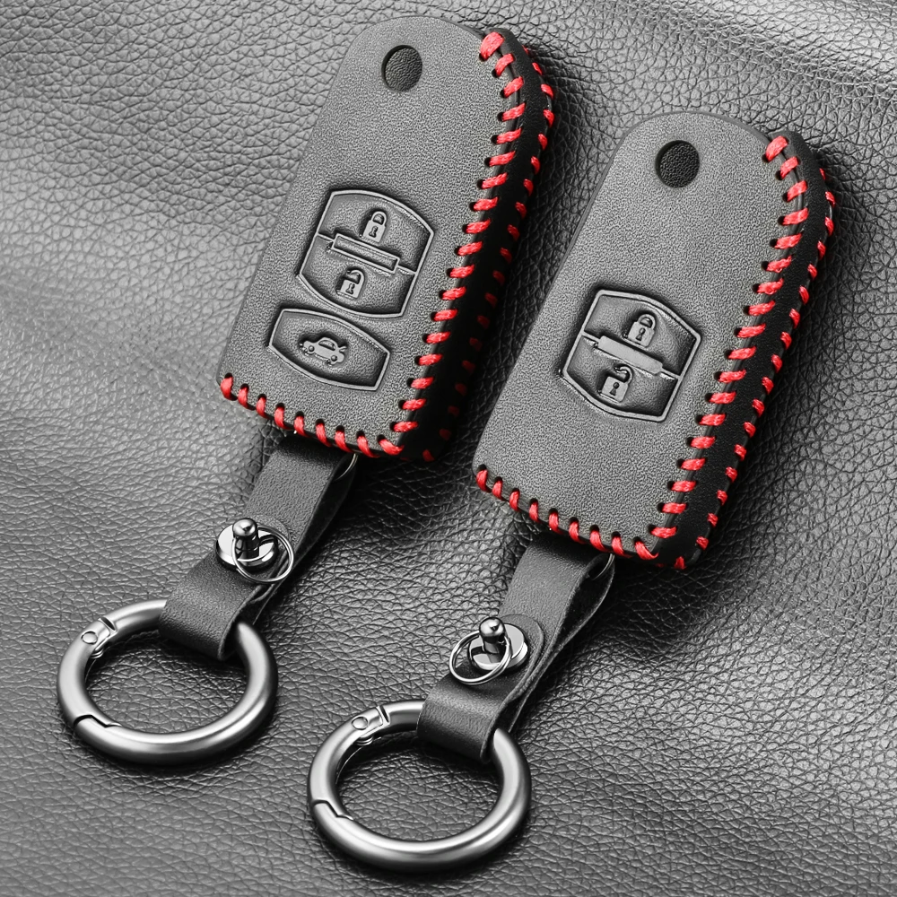 Кожаный чехол для автомобильных ключей Mazda 2 3 6 CX5 CX 7 5 складной дистанционного