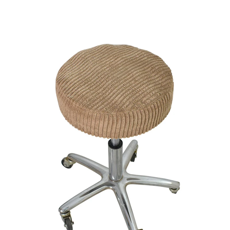 Чехол для стула плюшевый круглый чехол однотонный растягивающийся эластичный