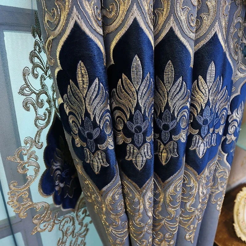 

Luxury Curtains for Living Room Modern Window Curtain Valance Bedroom European Jacquard Embroidery Curtain Cloth M122-4