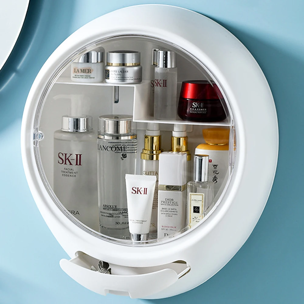 Отверстие без настенный макияж организатор ящик Косметика ювелирные изделия Лак