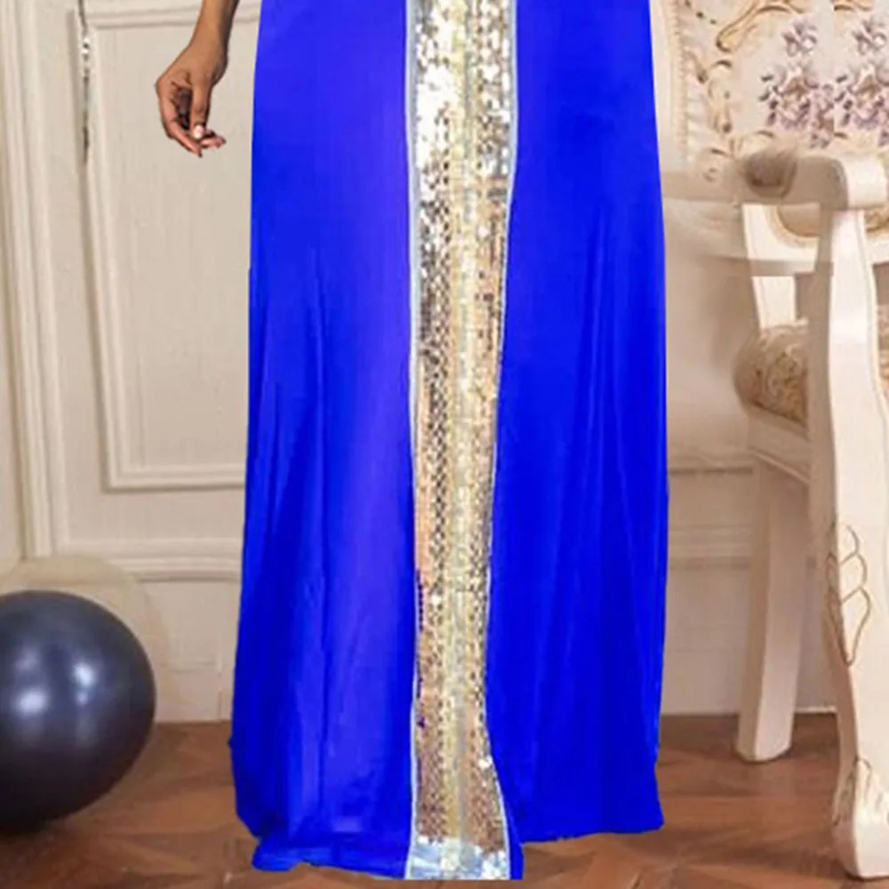 

Blue Elegant Dubai Abaya Dress Women 2021 Turkey Kaftan Robe Oversize African Fashion Party Long Dresses Summer Muslim Vestidos