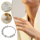 Женское кольцо в минималистском стиле, кольцо из нержавеющей стали с бусинами для уменьшения стресса, кольцо для снятия стресса, подарок для друзей