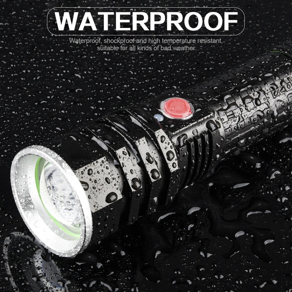 Яркий светодиодный светильник-вспышка Перезаряжаемый USB флэш-светильник фонарь