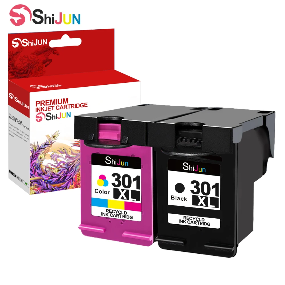 

SHIJUN 2pk 301XL Refill Ink Cartridges Replacement for HP 301 xl for HP301 HP Deskjet 1050 2050 2050s 2510 2540 3050 Envy 4500