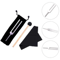 1 set aluminum alloy tuning fork with hammer wonderful sound instrument assorted color