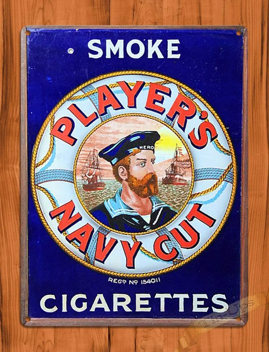 

"Player's Navy Cut Tobacco Rustic Cigarettes Retro Metal Tin Sign Plaque Poster Wall Decor Art Shabby Chic Gift