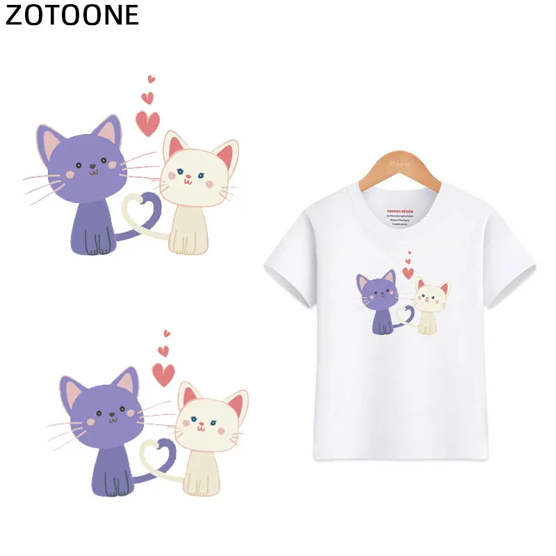 

ZOTOONE Cartoon Cats Iron on Transfers for Clothing Diy Patch for T-shirt Dress Sweater Heat Transfer Stickers on Clothing G