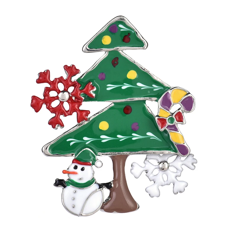 Женская и мужская брошь в виде новогодней елки изысканная металлическая букета