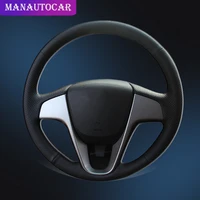 car braid on the steering wheel cover for hyundai solaris ru 2010 2016 verna 2010 2016 i20 2009 2015 accent auto car styling
