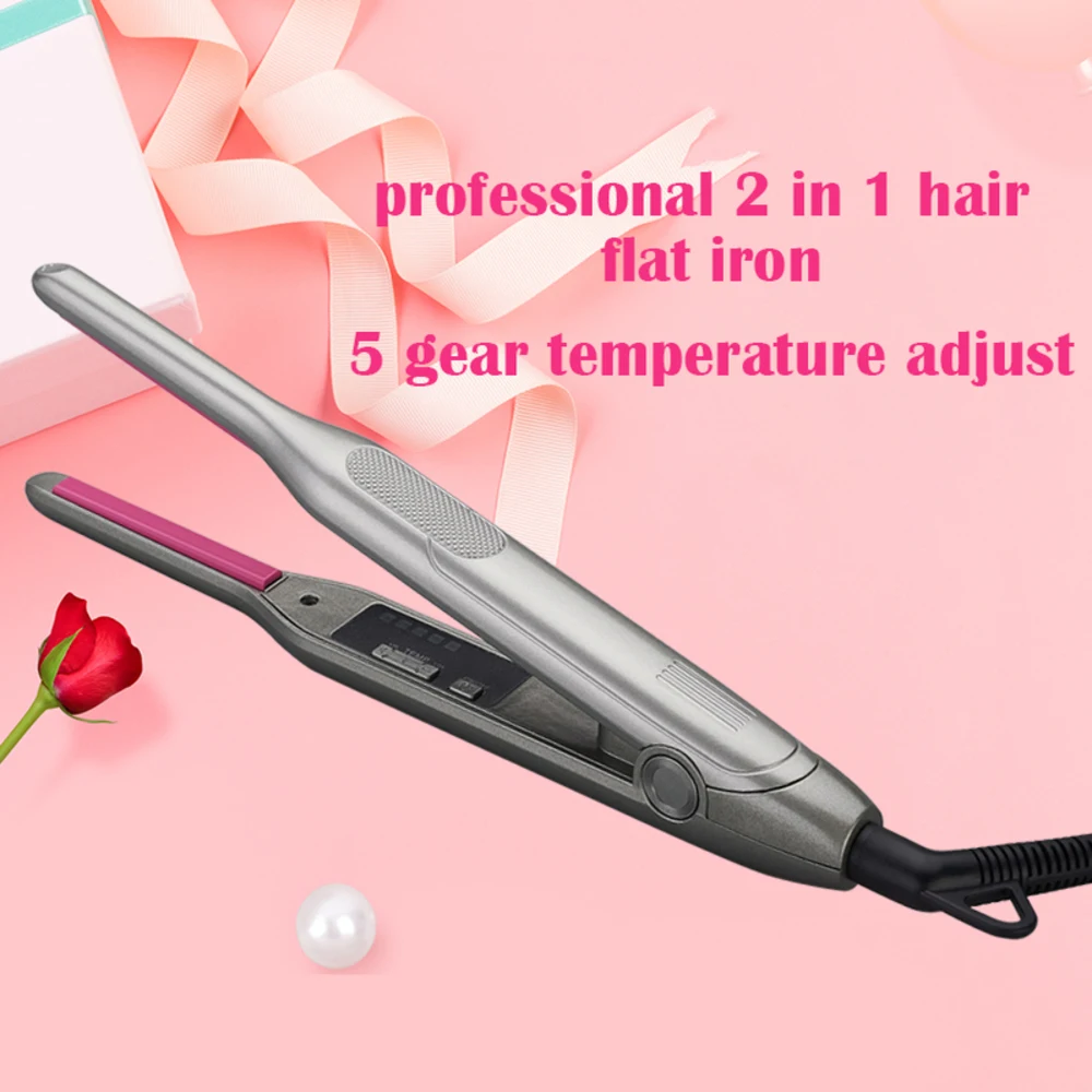 

Mini Hair Straightener Hair Iron for Unisex Short Hair Pencil Hair Curler Thinnest Plate Beard Flat Iron Travel Iron