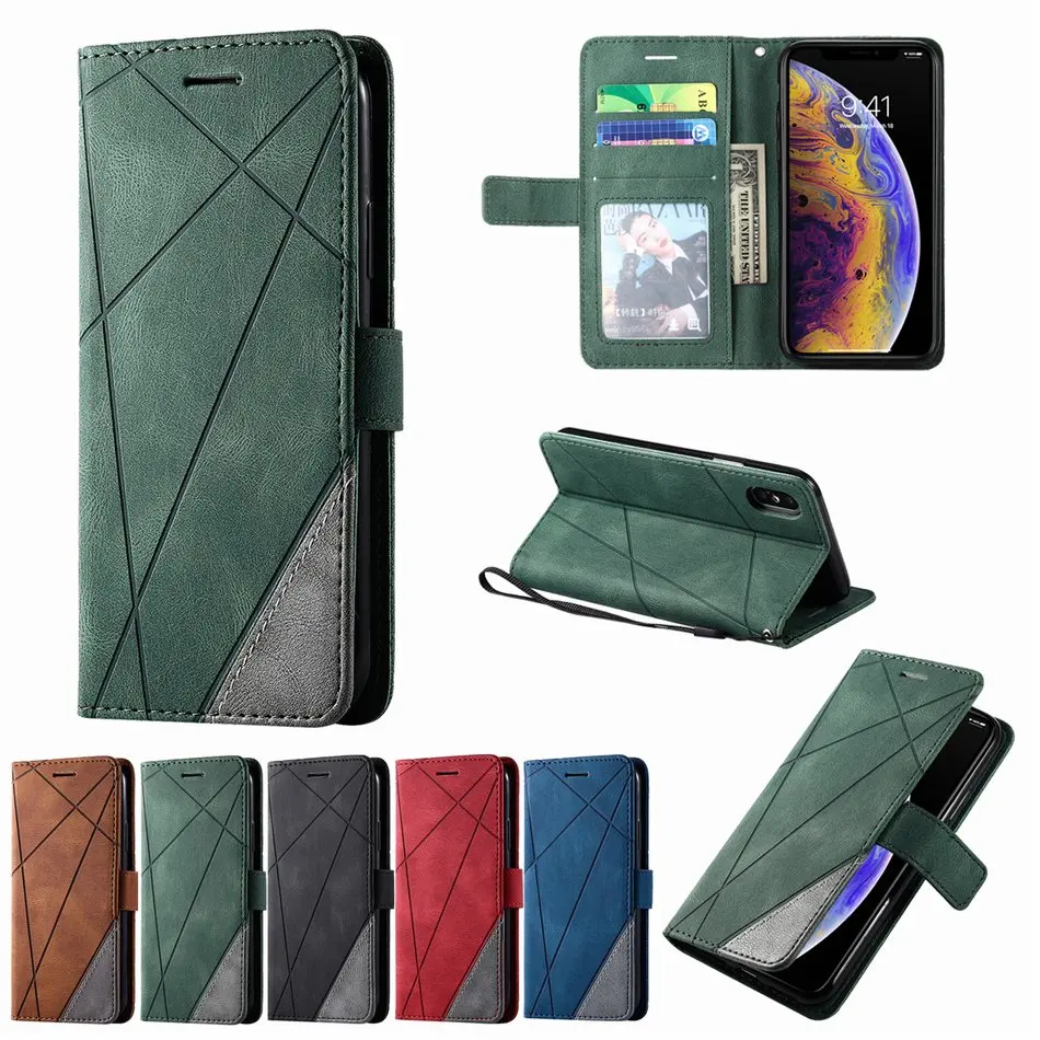 cute stripe phone case for cover oneplus 9 8 pro 8t 18 18t 19 19pro one plus leather flip wallet etui card slot coque p21g free global shipping