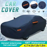 190t full car cover snow cover waterproof anti uv sunshade auto dust resistant protection for cadillacaudi a4peugeot 307vw