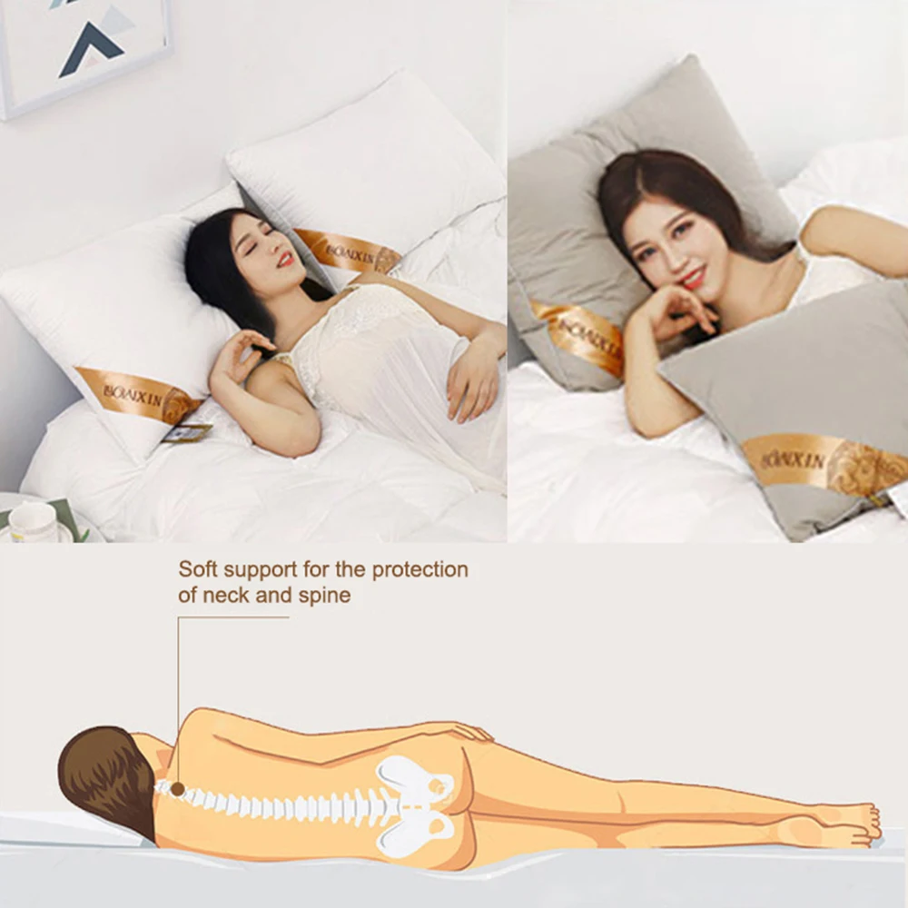 74 × 48 см подушка с эластичным пухом без наволочки для сна на шею из искусственного