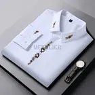 Мужская Весенняя деловая рубашка размера плюс 12XL 160 кг, Классическая рубашка с длинным рукавом, Офисная рубашка, фиолетовая рубашка оверсайз для свадьбы, красная рубашка 58 54