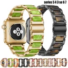 Ремешок сменный из металла и смолы для Apple watch, сменный Браслет для iwatch 7 6 5 4 3 2 SE, 45 мм 41 мм 44 мм 42 мм 40 мм 38 мм