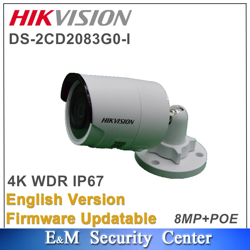 Оригинальная внешняя версия Hikvision DS 2CD2083G0 I 8MP IP67 POE IR CCTV 4K Наружная сетевая камера с