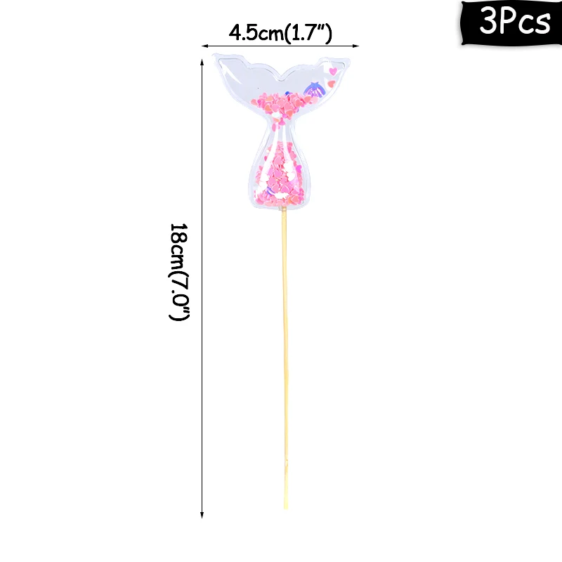 3pcs PVC topper-I WEIGAO 5 дюймов розовое золото воздушный шар "Конфетти" Торт Топперы день рождения торт Свадебные украшения мини-шар Топпер ремесла для дня рождения - Цвет: 3pcs PVC topper-I