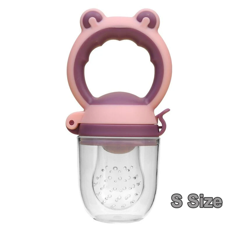 Purple S size 1 шт. Детские фрукты NibblerFeeder жевательный сок пустышки Игрушка Силиконовый Ниблер игрушка сок и овощи кормушка 3 размера для 3-20 месяцев - Цвет: Purple S size