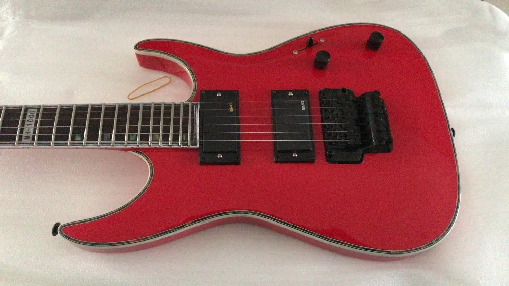 Custom shop MH-1000 красная электрогитара MH1000 модельная гитара 24 Лады для гитары с тремоло Floyd Rose(логотип на заказ
