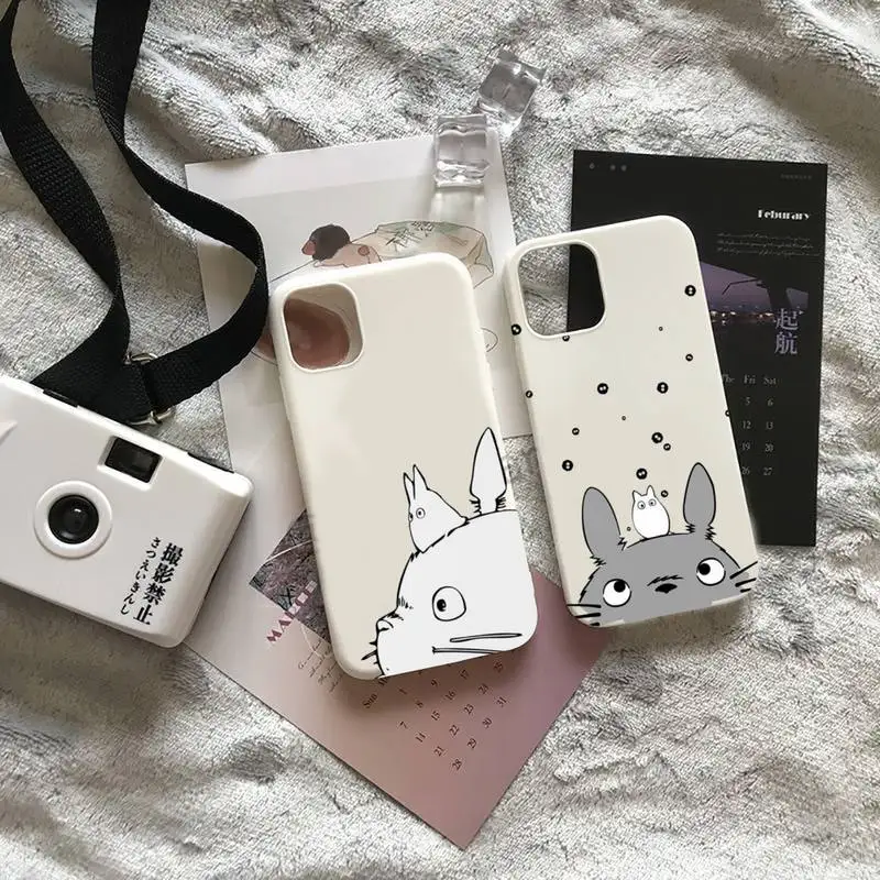 

Totoro Spirited Away Ghibli Miyazaki A Phone Case Candy Color for iPhone 6 7 8 11 12 13 s mini pro X XS XR MAX Plus