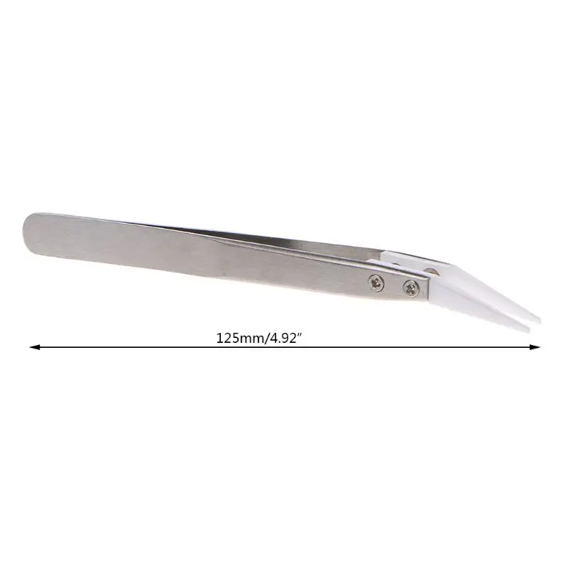 

3pcs Non Conductive Anti-Static Ceramic Tweezers IC SMD SMT Tweezers Curved Straight Tweezers Heat Resistant 1000 Degree