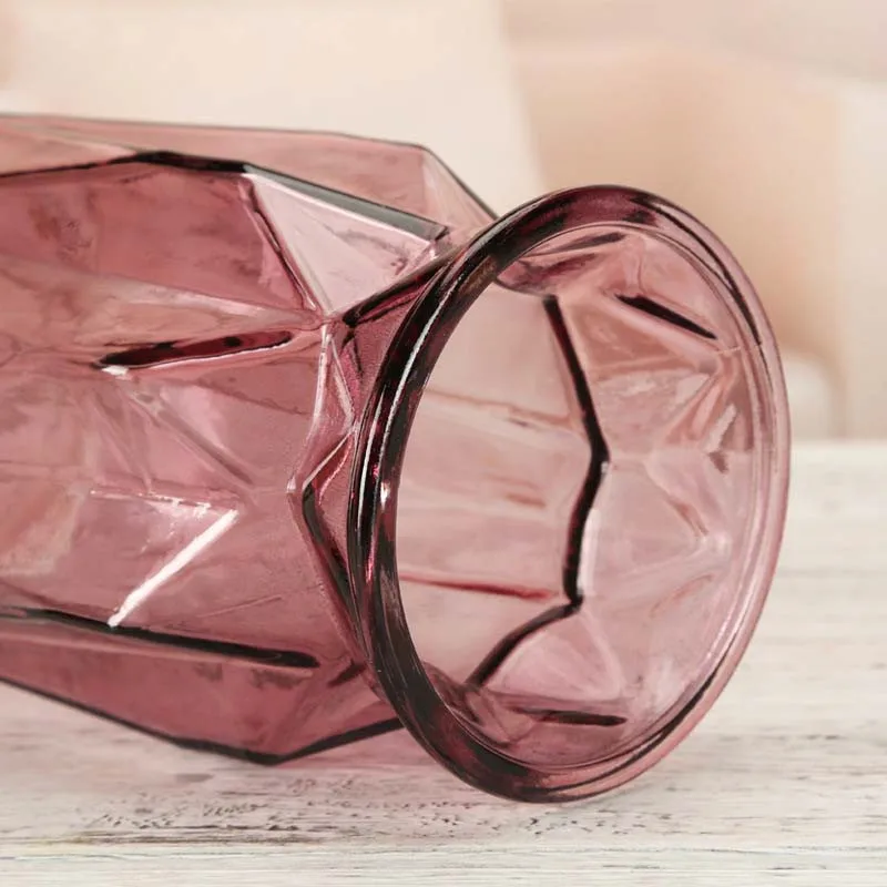 Креативная современная стеклянная ваза прозрачная цветная для цветов с