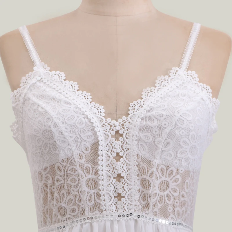 Новинка женское платье Сексуальное Кружевное шифоновое на бретельках с глубоким