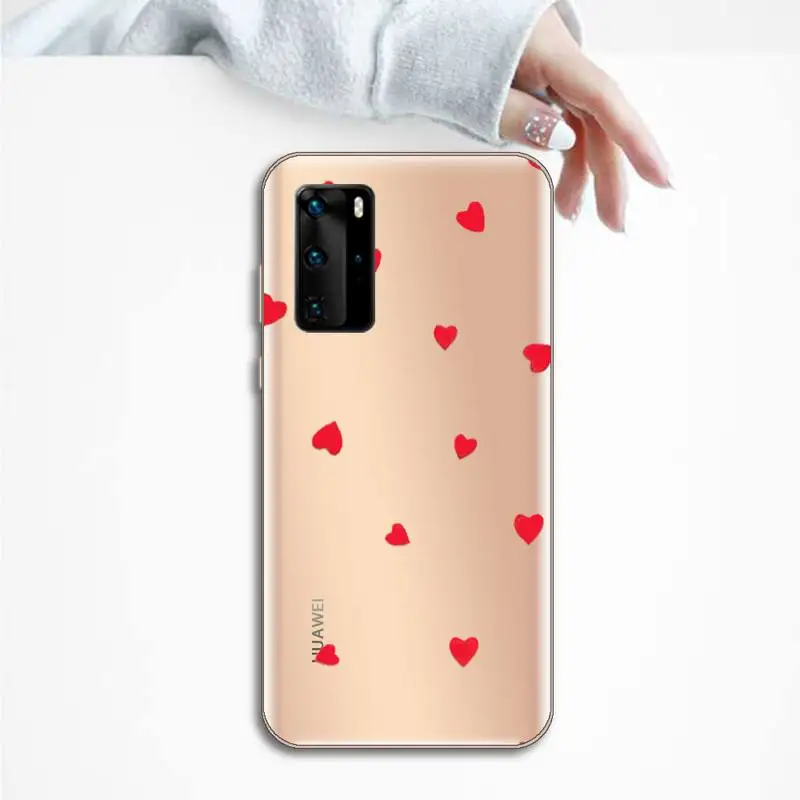 

Polka Dot Love Heart high quality Phone Case funda funda Transparent for Huawei P honor 8 10i 20 30 40 smart 2019