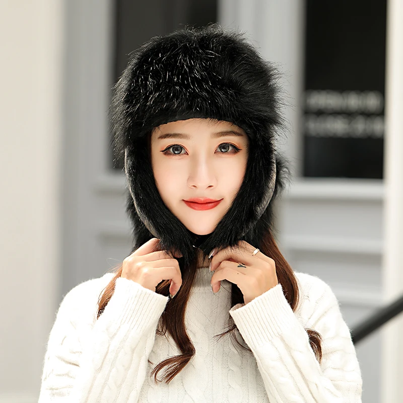New Arrival Leather Cap Elder Men's Winter Sheepskin Hat Father Thick Warm Ear Protection Hat Male Warm Cap New Year Gift B-7138