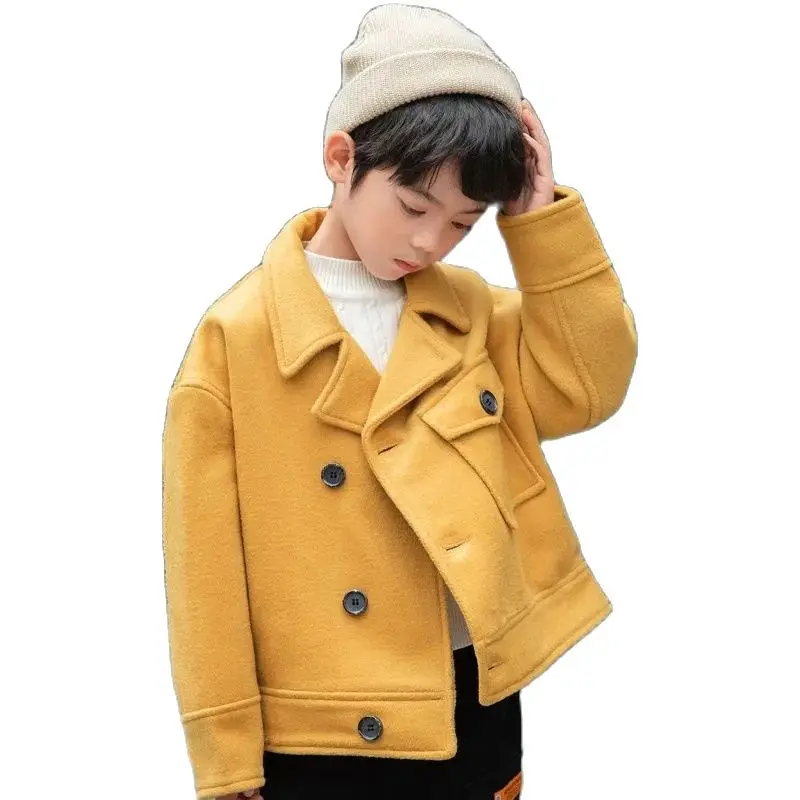 

Spring & Autumn Wool & Blends Jacket For Boys New 2022 Korean Version Fashion Western Style Coat Casual Slim Children's Clothing