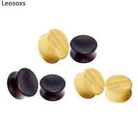 leosoxs 1 pair bamboo wood punk solid ear plugs and tunnel flesh 6 22mm black ear gauge stretcher plugs jewelry oreja