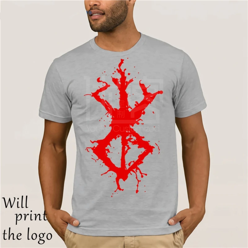 В primo piano Animazione A Tema garnio splatter versione Berserk футболка Uomo Maniche Corte Ragazzi аниме логотип