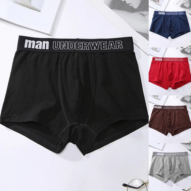 2021 boxer mens underwear men cotton underpants male pure men panties Shorts Underwear Boxer Shorts Cotton Solid Cuecas