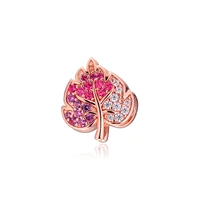 2019 sparkling pave leaf charm beads for jewelry making mixed color stones crystal beads for bracelets women rose golden jewelry