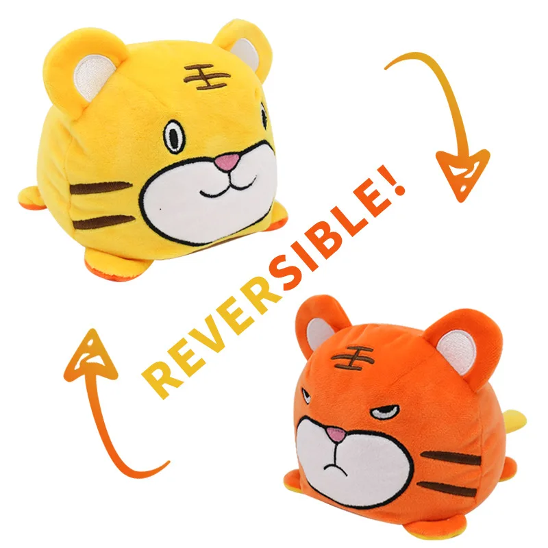 

Double-Sided Flip Cat Sea dog Plush Reversible Stuffed Toy Soft Animal Home Accessories Cute Animal Doll Children Companion Gif