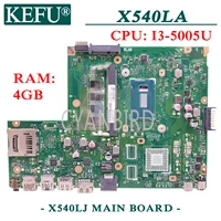 dinzi x540lj original mainboard for asus vivobook x540la x540l with 4gb ram i3 5005u laptop motherboard