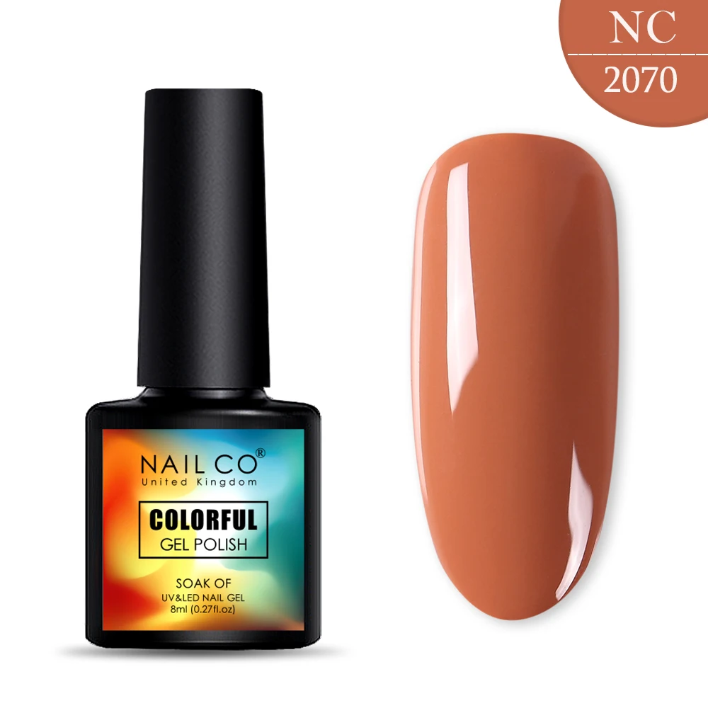 2070 NAILCO, новинка, 8 мл, 130 цветов, светодиодный Гель-лак для ногтей УФ гель для ногтей, салонный домашний лак, Гель-лак, гибридный, впитывающий - Цвет: 2070
