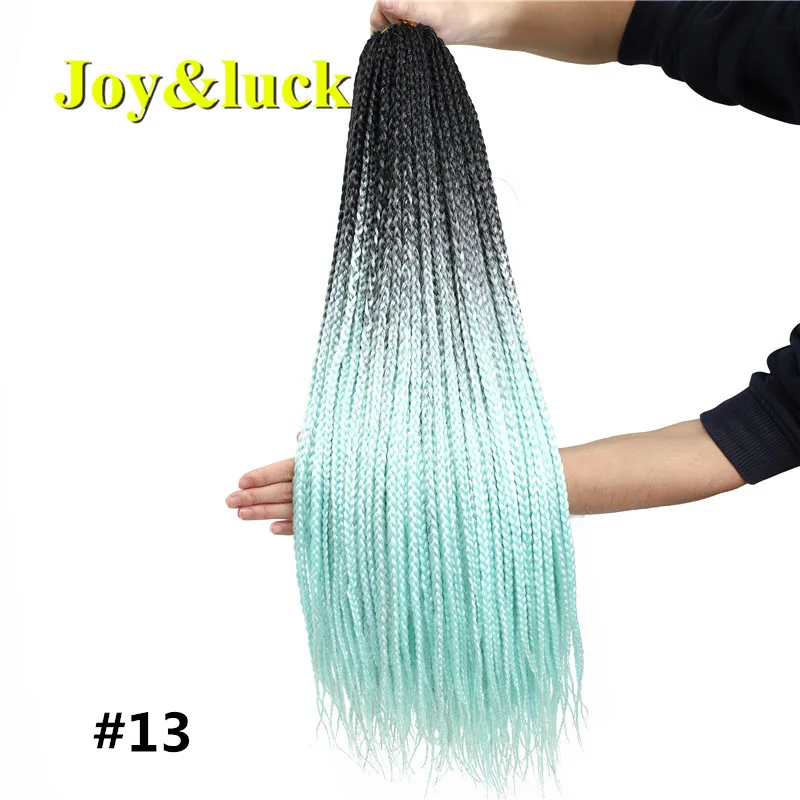 Joy&luck, 24 дюйма, цветная коробка, косички, синтетические плетеные волосы для женщин, вязанные волосы для наращивания, 22 корня