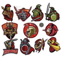 king of war spartacus knight iron patches sewing embroidered applique for jacket clothes stickers badge diy apparel accessories