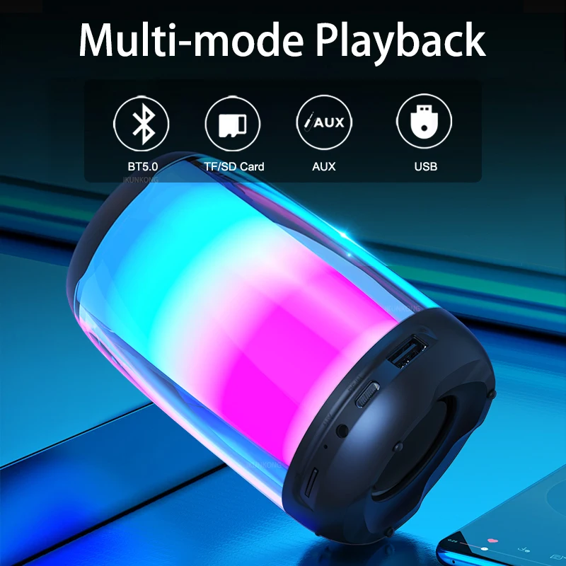 wireless speaker bluetooth compatible speaker microlab portable speaker powerful high outdoor bass tf fm radio with led light free global shipping