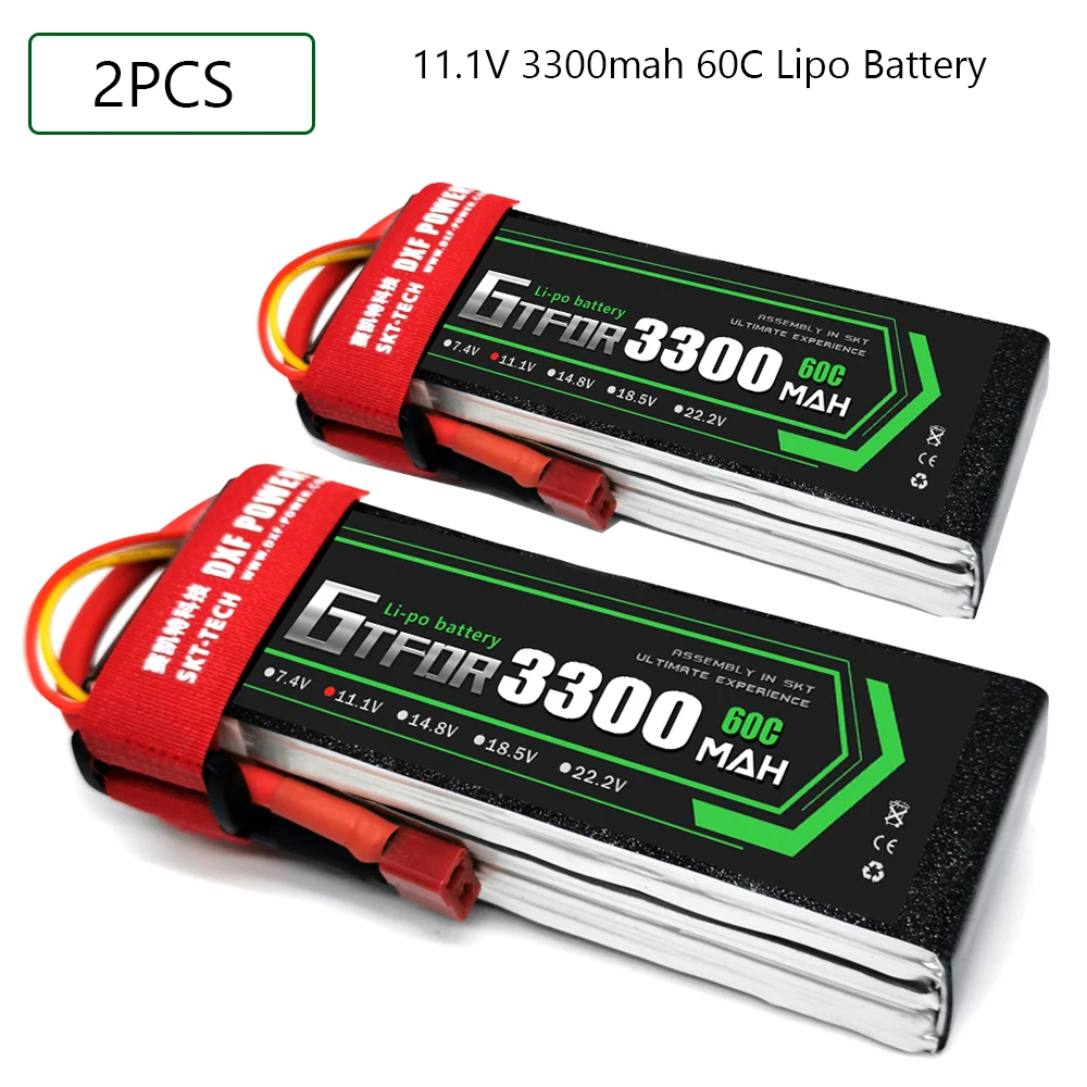 

GTFDR Lipo батарея 11,1 В 3300 мАч 60C-120C AKKU 3S LiPo батарея Deans для грузовика fpv Дрон Rc Вертолет Лодка 1/8 внедорожный автомобиль