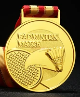 general badminton medal metal medal school sports competition gold and silver bronze medals 2021
