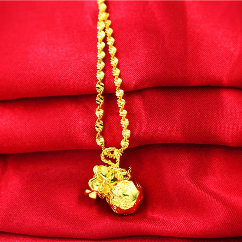 Ожерелье женское Очаровательное ожерелье из чистого золота с мешочком 45 см -