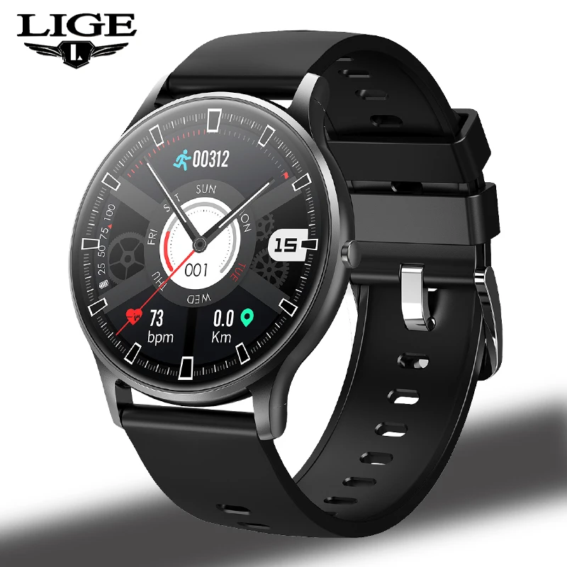 

LIGE New Men Smart Watch Heart Rate Blood Pressure Monitor Men Woman Sports Smartwatch Waterproof For Huawei Xiaomi Apple Phone