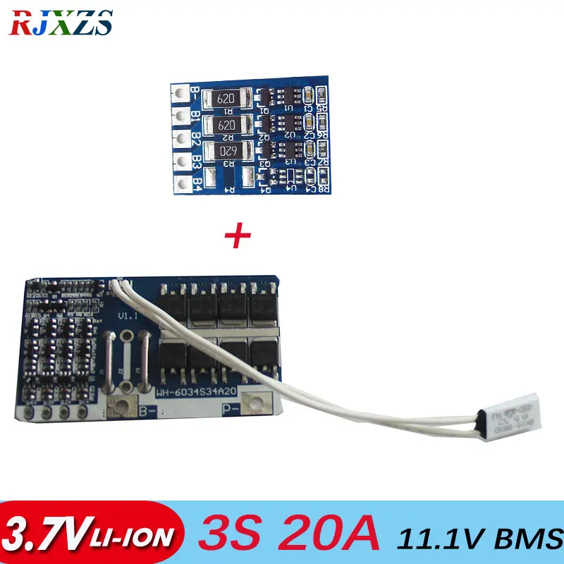 (3S 20A li Ion BMS PCM + 3S балансировочная плата) diy батарея защита w/temp Для LicoO2 Limn2O4